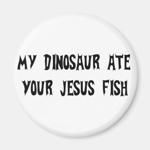 Imán El dinosaurio come los pescados de Jesús