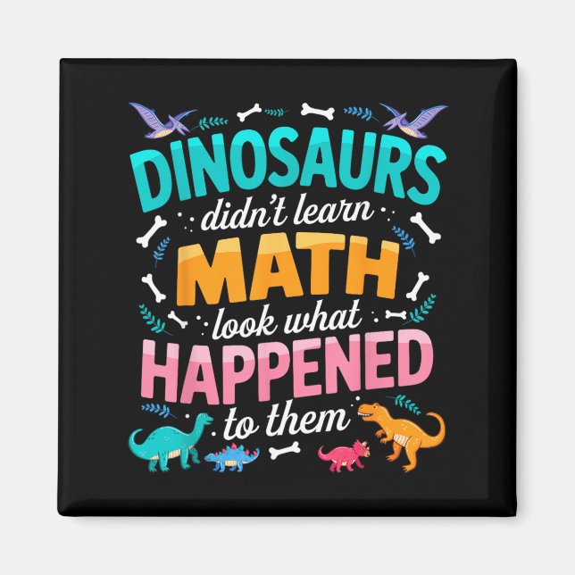 Imán El dinosaurio no aprendió matemáticas divertido pr (Frente)
