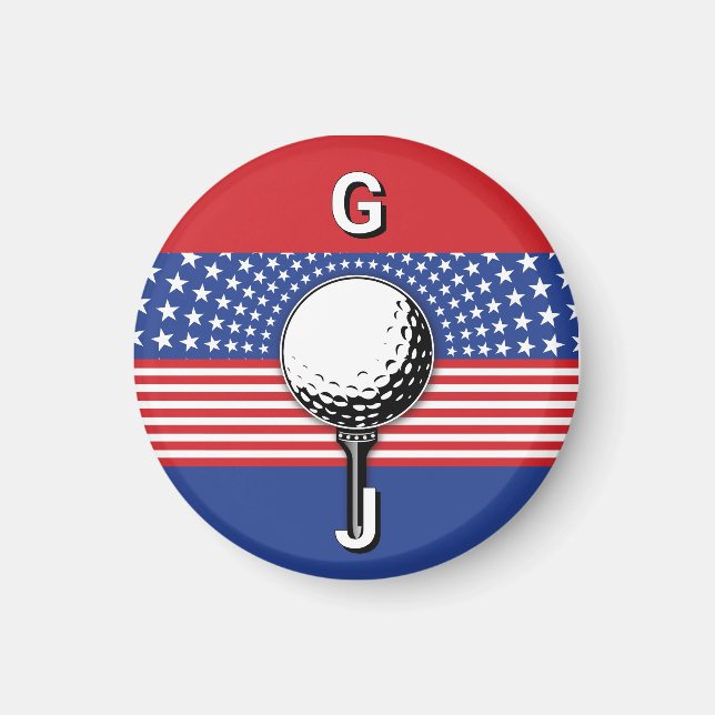 Imán El diseño patriótico del golf en Estados Unidos (Frente)