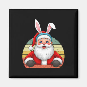 Imán El Divertido Santa Claus Con Orejas De Conejo Para