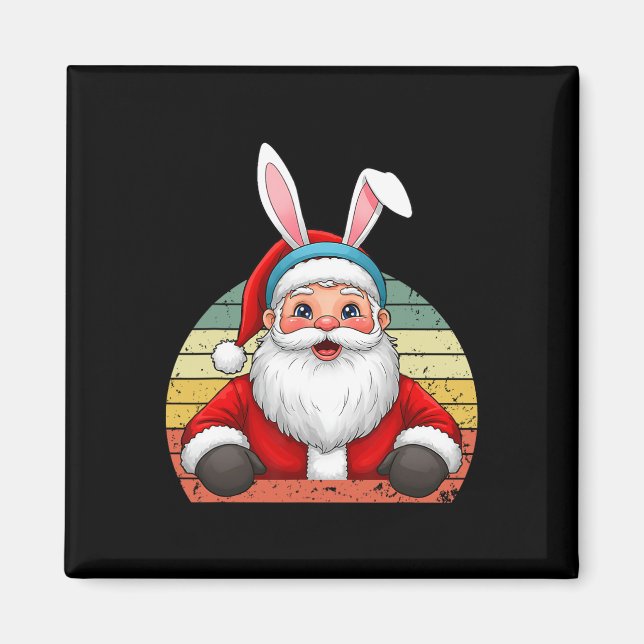 Imán El Divertido Santa Claus Con Orejas De Conejo Para (Frente)