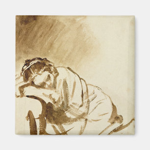 Imán El dormir c.1654 de la mujer joven
