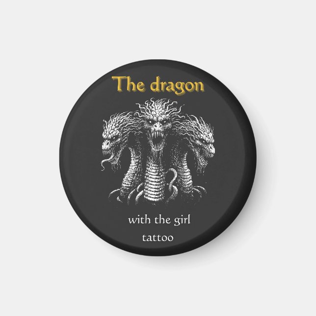 Imán El dragón con el tatuaje Chica - Gracioso oscuro (Frente)