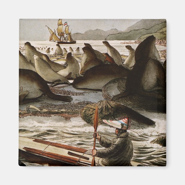 Imán El dragón estadounidense en una expedición, George (Frente)