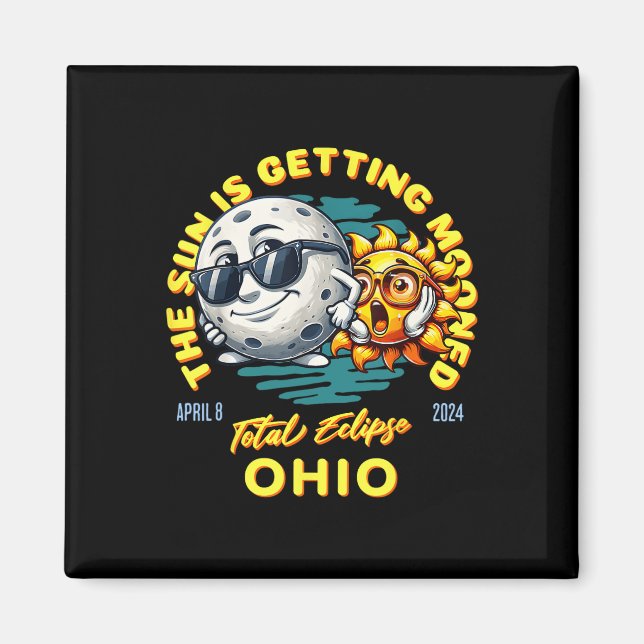 Imán El Eclipse Solar De Ohio El Sol Del 8 De Abril De  (Frente)