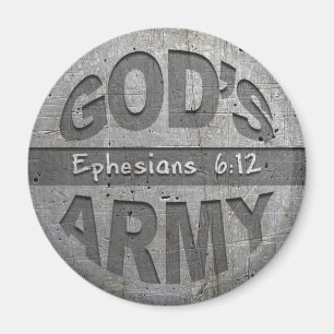Imán El ejército de dios - gris metalizado del verso de
