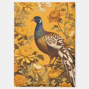 Imán El elegante faisán William Morris inspirado