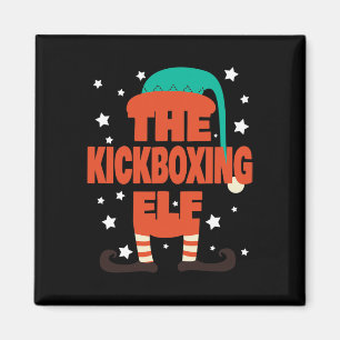 Imán El elfo de kickboxing pijama de Navidad - C de kic