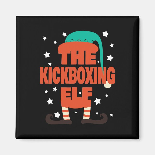 Imán El elfo de kickboxing pijama de Navidad - C de kic (Frente)
