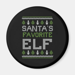 Imán El elfo favorito de Santa - Navidades suéteres feo