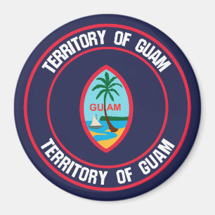 Imán El emblema de Guam Round