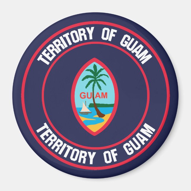 Imán El emblema de Guam Round (Frente)