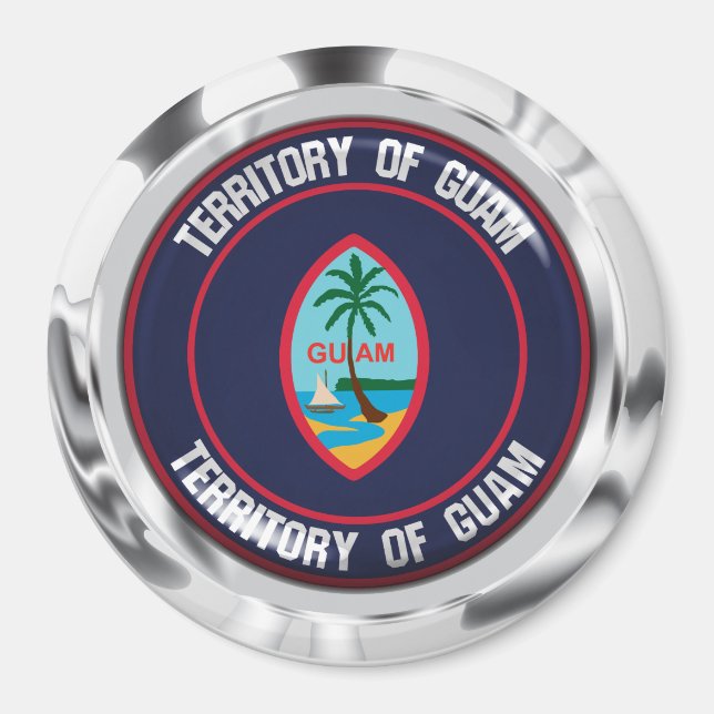 Imán El emblema de Guam Round (Frente)