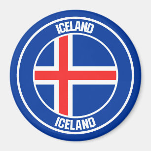 Imán El emblema de Islandia redonda