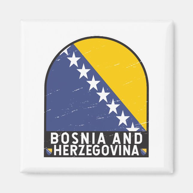 Imán El emblema de la bandera de Bosnia y Herzegovina e (Frente)