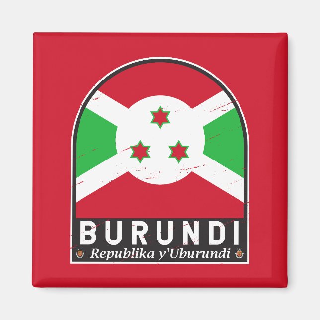 Imán El emblema de la bandera de Burundi es una cosecha (Frente)