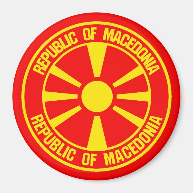 Imán El emblema de Macedonia redonda (Frente)