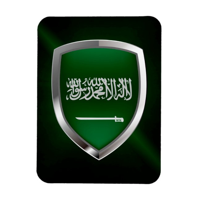 Imán El emblema metálico de Arabia Saudita (Vertical)