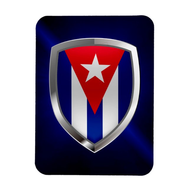 Imán El emblema metálico de Cuba (Vertical)