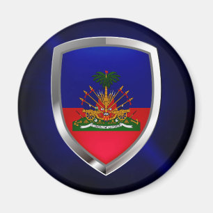 Imán El emblema metálico de Haití