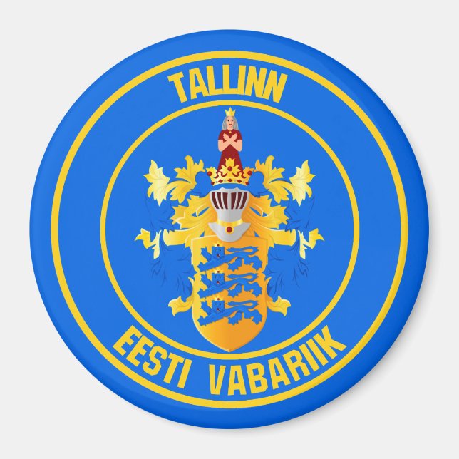 Imán El Emblema redondo de Tallinn (Frente)