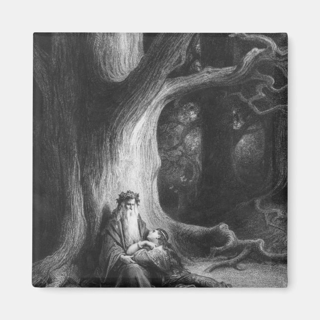 Imán El encantador Merlin y el Hada Vivien (Frente)