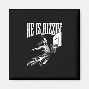 Imán Él es divertido Rizzin Jesús Esqueleto Meme Pascua