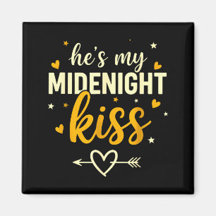 Imán Él es mi beso de medianoche Valentín Año Nuevo coi