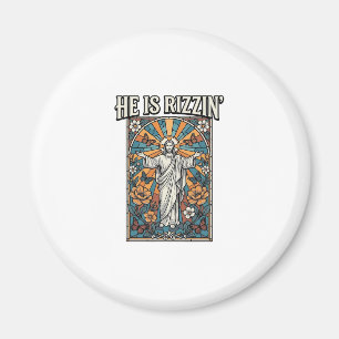 Imán Él Es Rizzin Camiseta De Vidrio Pintado De Pascua 