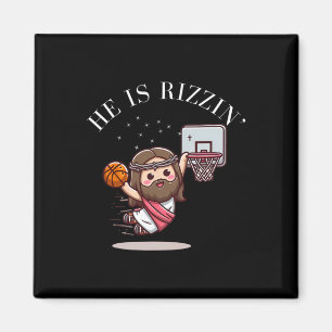 Imán Él es Rizzin divertido Jesús jugando Sketll1 