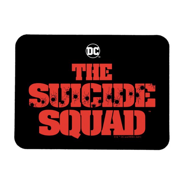 Imán El escuadrón suicida | Logo rojo y negro (Horizontal)