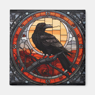 Imán El Espantador Vidrio Manchado Raven