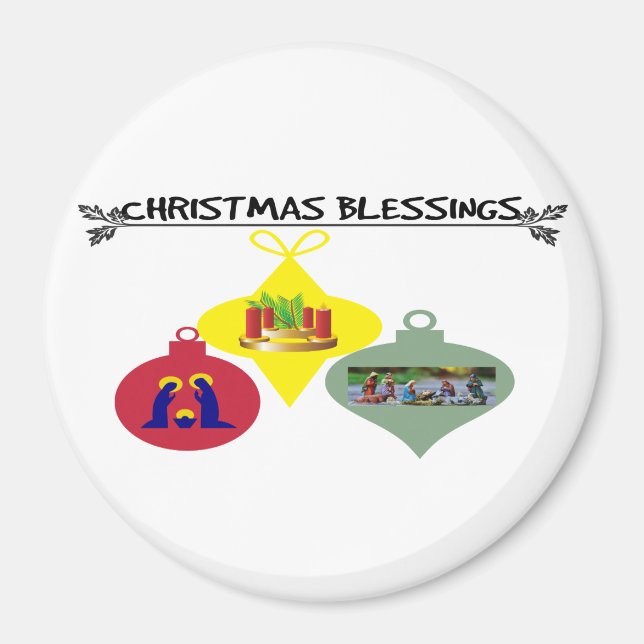 Imán El espíritu del trío de Navidades de ornamentos re (Frente)