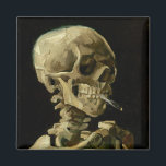 Imán El esqueleto Vincent Van Gogh con un cigarrillo en<br><div class="desc">El esqueleto de Vincent Van Gogh con un imán Bella Artes de venado de cigarrillos en llamas</div>