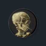 Imán El esqueleto Vincent Van Gogh con un cigarrillo en<br><div class="desc">Esqueleto de Vincent Van Gogh con un imán Bella Artes de cosecha de cigarrillos en llamas</div>