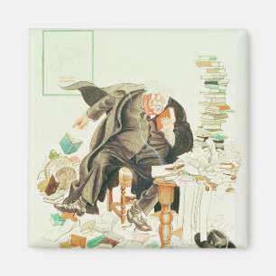 Imán El esquema del dibujo animado satírico de Sanity