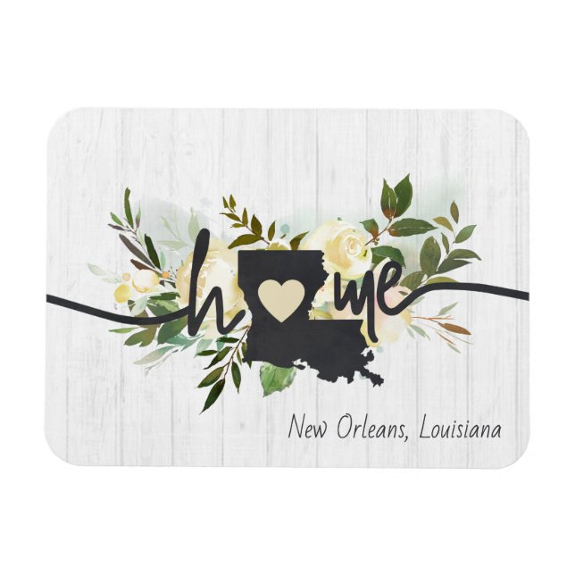 Imán El estado de Louisiana personalizó tu ciudad de or (Horizontal)