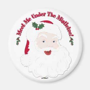 Imán El Estilo Vintage Santa Me Conoce Bajo El Mistleto