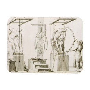 Imán El estudio de un escultor, c.1800 (grabado)