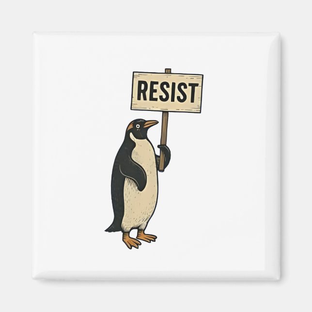 Imán El extraño pingüino resiste la protesta contra los (Frente)