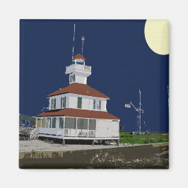 Imán El faro del lago Pontchartrain de noche