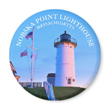 El Faro Nobska Point Massachusetts Round Magnet