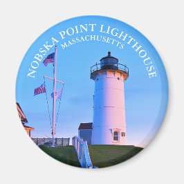 Imán El Faro Nobska Point Massachusetts Round Magnet