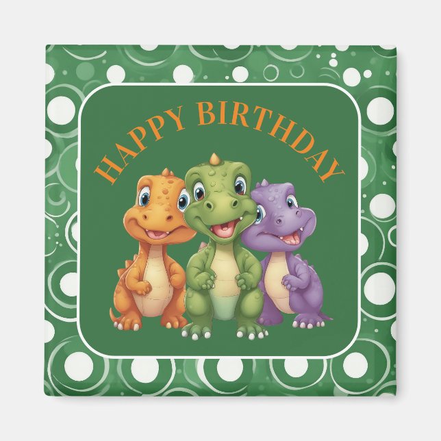 Imán El Fiesta de los dinosaurios bebé adorables (Frente)