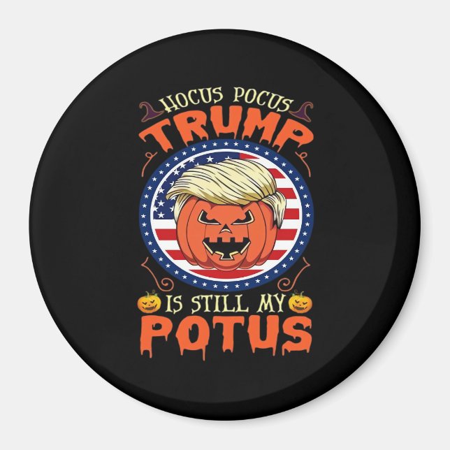 Imán El foco de hocus sigue siendo mi papa Trumpkin Hal (Frente)