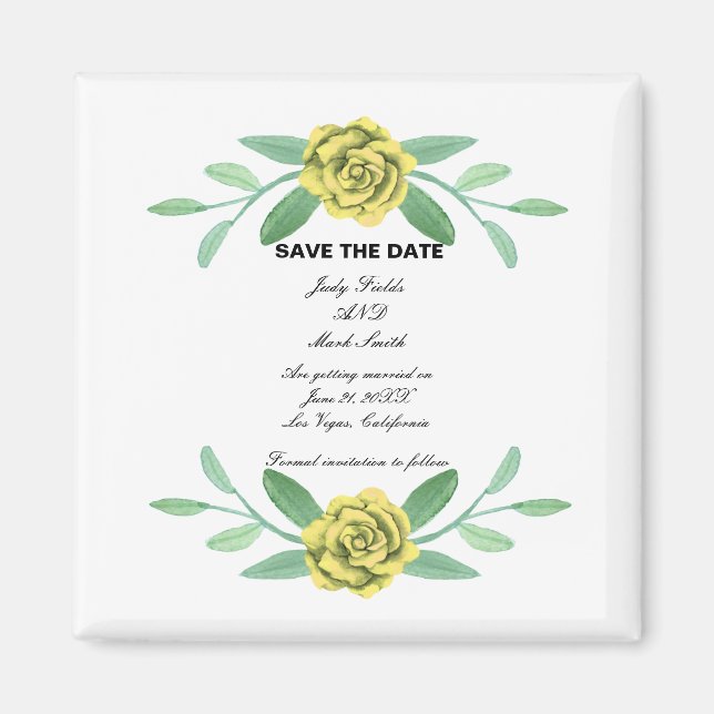 Imán El follaje amarillo de la vegetación floral salva  (Frente)