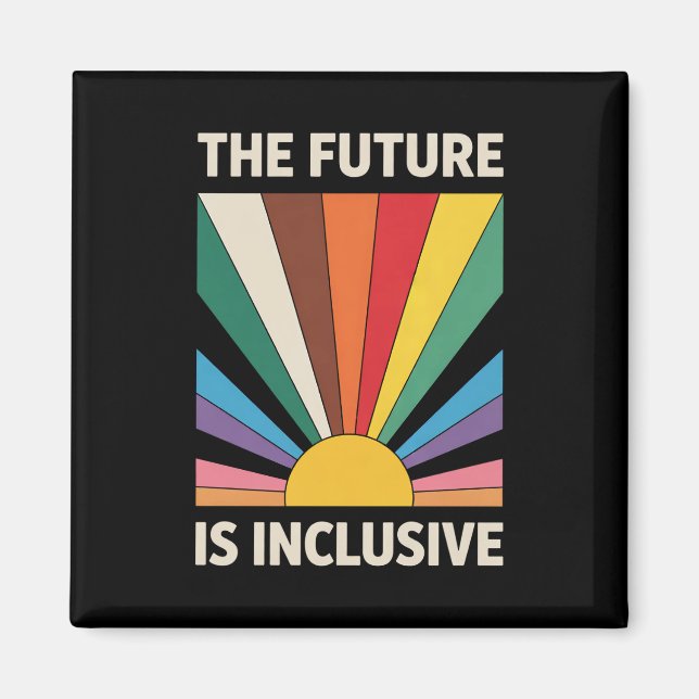 Imán El Futuro Es Inclusivo Arcoíris Aliado Del Orgullo (Frente)