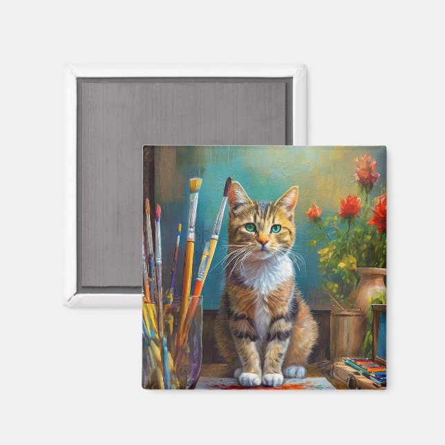 Imán El gato artístico (Anverso/Reverso)