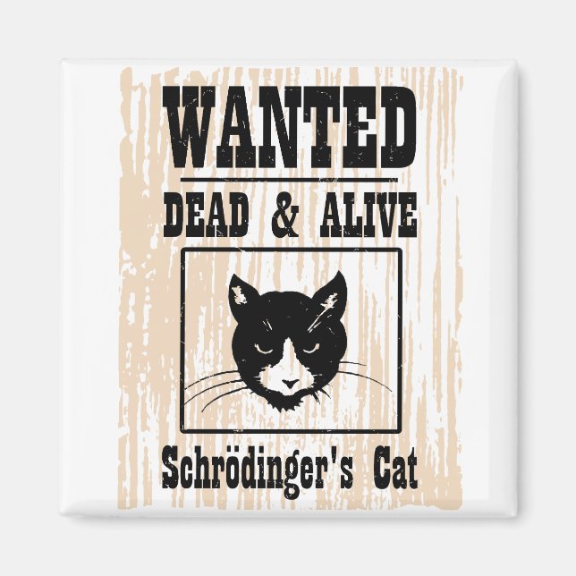 Imán El gato de Schrodinger buscado (Frente)