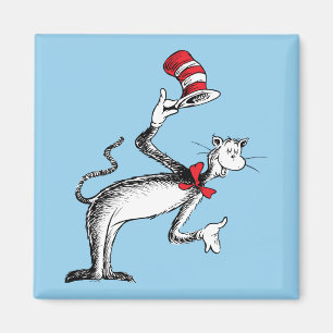 Imán El gato en el sombrero se inclina